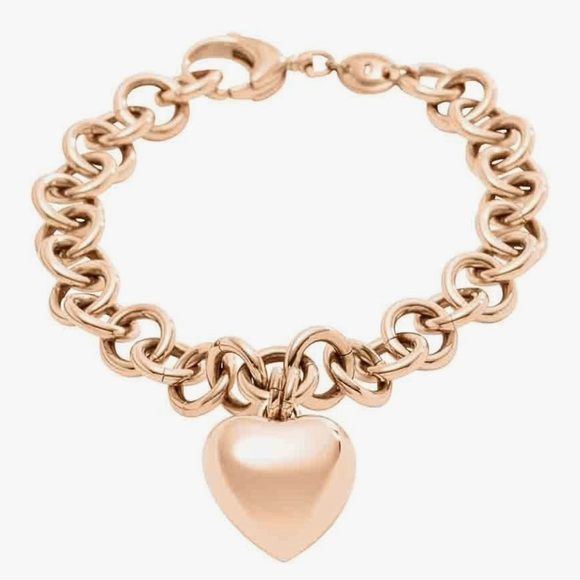 Fossil Brand Heart Charm Bracelet - Picture 2 of 6